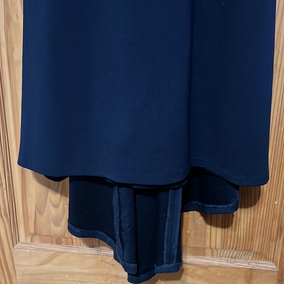 Calvin Klein Navy Sequined Puff-Sleeve Gown - Picture 11 of 14